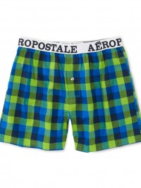 Pánské trenýrky Aero Plaid Woven Boxers - Zelená